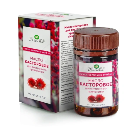 Касторовое масло для внутреннего применения капсулы 0.3г 100 Мирролла