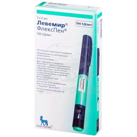 Левемир ФлексПен 100МЕ/мл 3мл шприц-ручка 5
