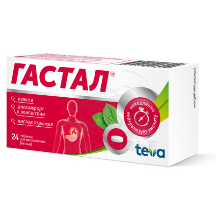 Гастал таблетки Мята 24