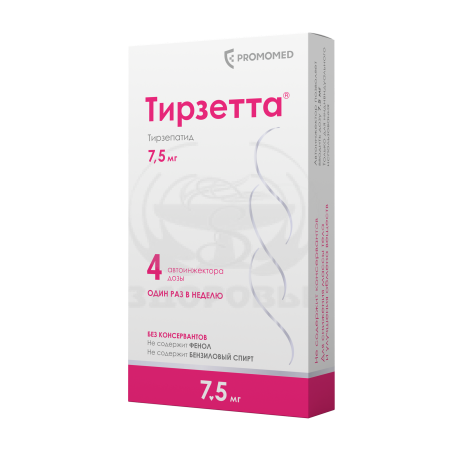 Тирзетта раствор для п/к введения 7.5мг/доза 0.5 мл шприцы в автоинжекторах 4