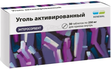 Уголь активированный таблетки 250 мг 30 (Реневал)