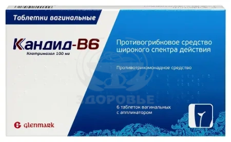 Кандид В6 вагинальные таблетки 100 мг 6