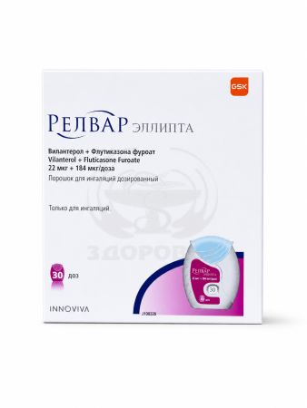 Релвар Эллипта порошок для ингаляций 22мкг/184мкг 30доз