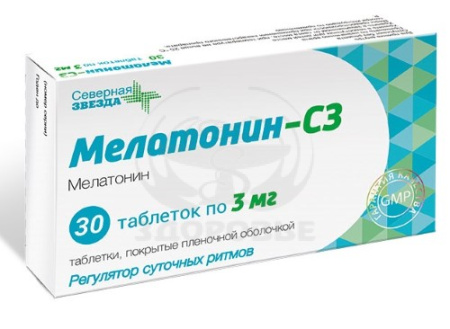 Мелатонин-СЗ таблетки покрытые оболочкой 3 мг 30