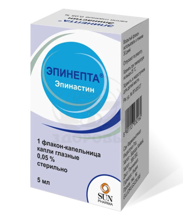 Эпинепта глазные капли 0.05% флакон-капельница 5 мл