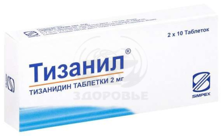 Тизанил таблетки 2 мг 20