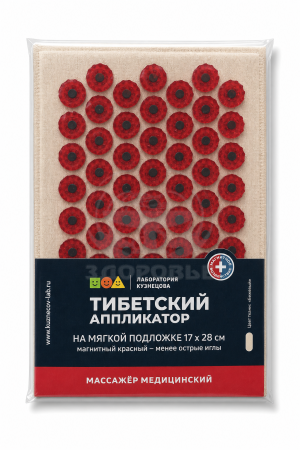 Аппликатор Кузнецова Тибетский на мягкой подложке 17х28 см красный