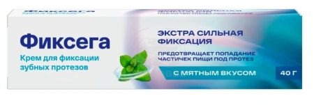 Фиксега крем для фиксации зубных протезов мятный 40г
