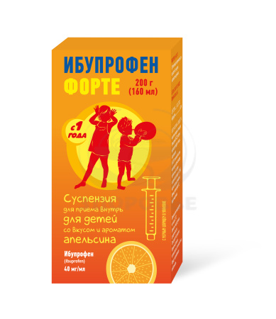 Ибупрофен Форте суспензия для внутреннего применения для детей 40мг/мл 200г (160 мл) апельсин