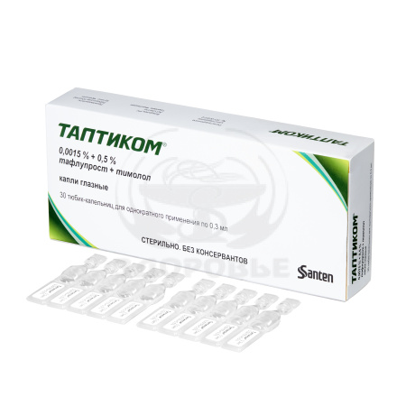 Таптиком глазные капли флакон-капельница 0.3мл 30