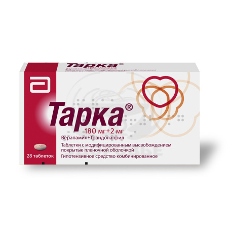 Тарка таблетки покрытые оболочкой 180мг+2мг 28