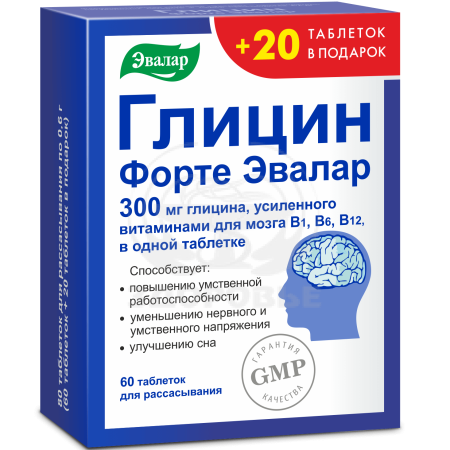 Глицин Форте таблетки 0.60г 60+20