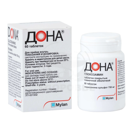 Дона таблетки покрытые оболочкой 750мг 60