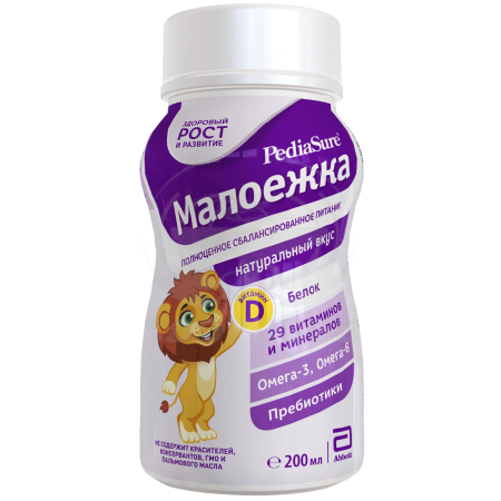 Педиашур Малоежка смесь для энтерального питания для детей натуральный вкус 1-10 лет 200 мл