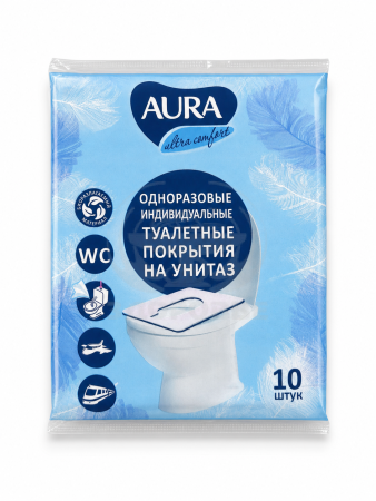 Аура одноразовые покрытия на сиденье унитаза 10