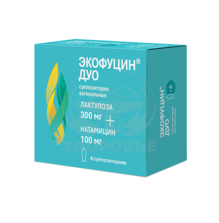 Экофуцин Дуо суппозитории вагинальные 300мг+100мг 6