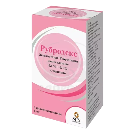 Рубродекс глазные капли 0.1%+0.3% флакон-капельница 5 мл