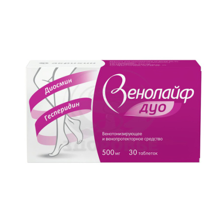 Венолайф Дуо таблетки покрытые оболочкой 500 мг 30