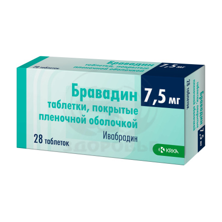 Бравадин таблетки покрытые оболочкой 7.5мг 28