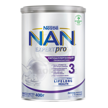 НАН Гипоаллергенный-3 молочная смесь 400г с 12 месяцев
